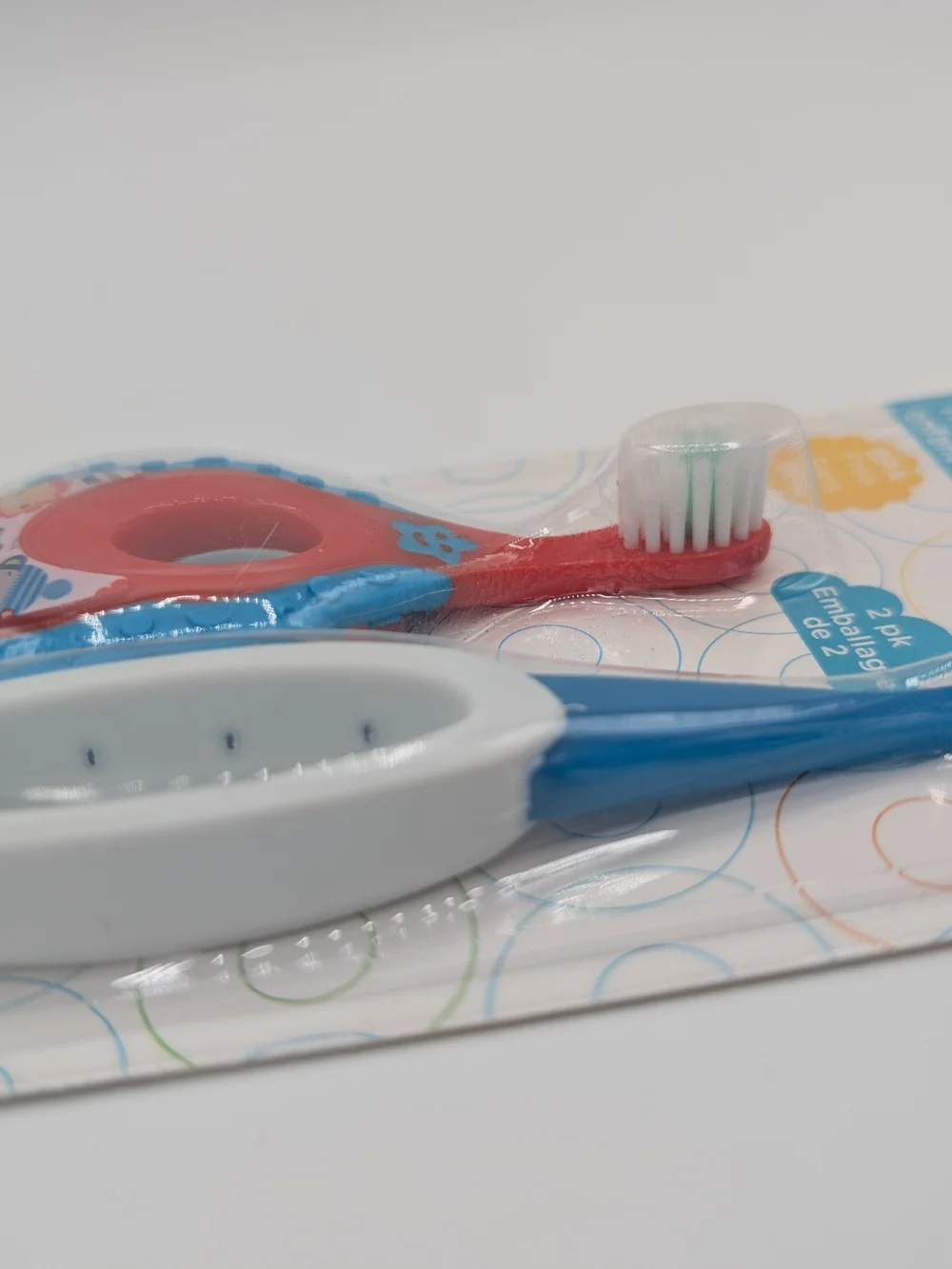 Fisher-Price Infant Toothbrush Set - Red & Light Blue